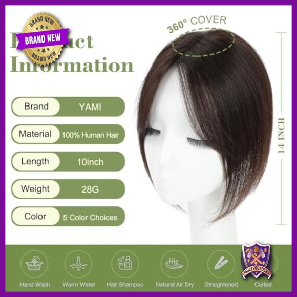 Real Human Hair Topper 28g 10in Glueless Swiss Base for Thinning Hair main image 6